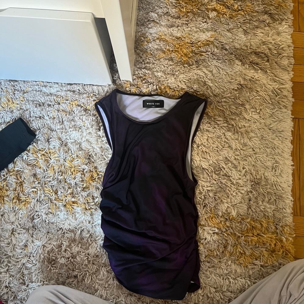 White Fox Black and Purple Women's Top